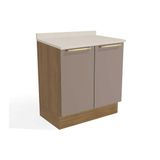 Gabinete De Cozinha Modulado Balcão Botanic M623 2 Portas C/tampo 80cm Nogueira/fendi/orion - Kappesberg