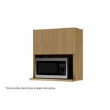 Armário De Cozinha Modulado Rainha C/nicho Microndas E1 Porta Basculante Ripada 70 Cm Nature - Nesher