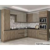 Cozinha Modulada Kappesberg Maxxi 13 Peças (4 Armários + 4 Balcões + 2 Paneleiro + 3 Complementos) Cz204 Nogal-kappesberg