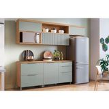 Cozinha Modulada Nesher Marquesa 5 Peças (3 Aéreos + 2 Balcões) Nature/verde-nesher