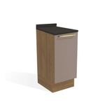 Gabinete De Cozinha Modulado Balcão Botanic M621 1 Porta C/tampo 40cm Nogueira/fendi/preto Brilho - Kappesberg