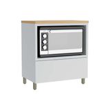 Gabinete De Cozinha Modulado Balcão Marquesa Forno 1 Gaveta C/ Tampo 80cm Branca/nature - Nesher