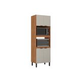 Paneleiro De Cozinha Modulado Firenze Torre Quente Duplo Forno 4 Portas 70x219 Amendola/nude Prime Tx - Demóbile