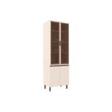 Paneleiro De Cozinha Connect Cristaleira C/4 Portas C/2 Vidro 71x51x220cm Off White - Henn