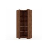 Módulo De Quarto Casal Closet Canto Oblíquo Me4132 C/ 4 Prateleiras Aberto S/ Portas Nogal - Tecno Mobili