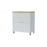 Balcão Cozinha P/cooktop Marquesa 1 Porta Basculante E 1 Gaveta C/ Tampo 80cm Branca/nature - Nesher