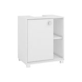 Bancada De Banheiro Bbn01 1 Porta 2 Nichos 50cm Cor Branco - Brv