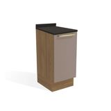 Gabinete De Cozinha Modulado Balcão Botanic M621 1 Porta C/tampo 40cm Nogueira/fendi/preto - Kappesberg