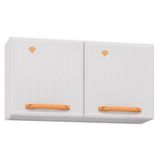 Armário De Geladeira P/ Cozinha Aéreo Diamante Aço C/2 Portas 70cm Branco - Telasul