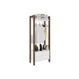 Módulo De Quarto Casal Closet Az1011 C/ 2 Gavetas E 1 Prateleira Branco/nogal - Tecno Mobili