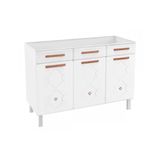 Gabinete P/pia Cozinha Balcão Mirage New Aço 3 Portas E 3 Gavetas C/tampo 120cm Branco - Telasul