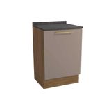 Gabinete De Cozinha Modulado Balcão Botanic M629 1 Porta C/tampo 60cm Nogueira/fendi/cinzel - Kappesberg