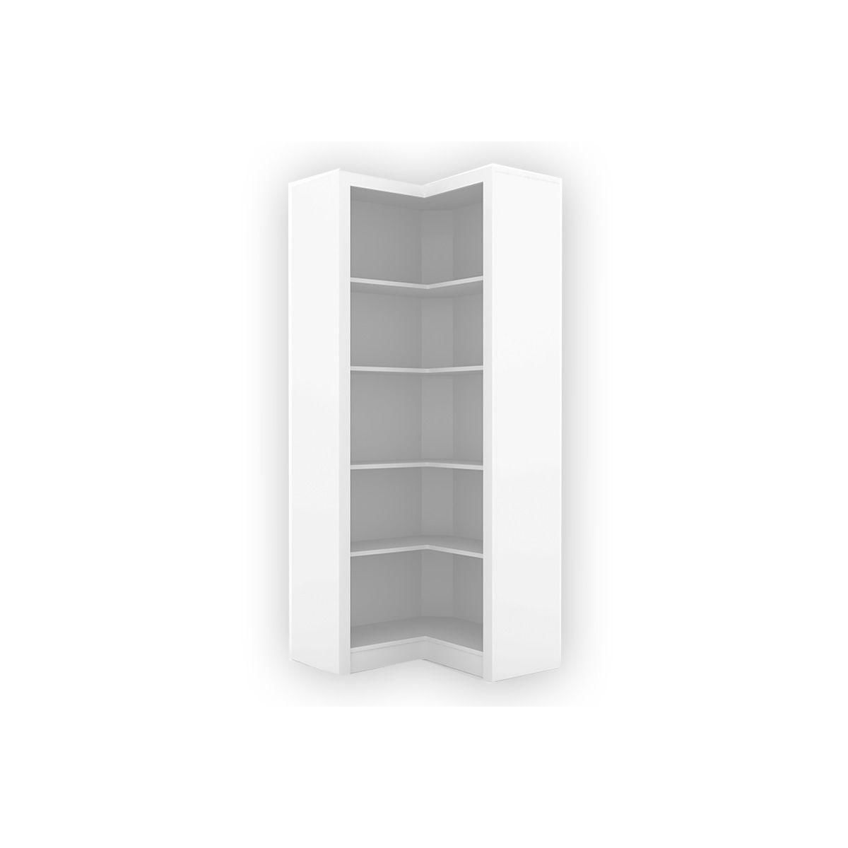 Módulo De Quarto Casal Closet Canto Oblíquo Me4132 C/ 4 Prateleiras Aberto S/ Portas Branco - Tecno Mobili