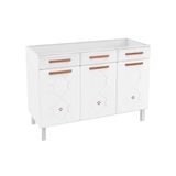 Gabinete P/pia Cozinha Balcão Mirage New Aço 3 Portas E 3 Gavetas S/tampo 120cm Branco - Telasul