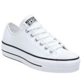 Tênis Converse All Star Chuck Taylor Platform Lift Ox Feminino Branco Preto Bc/pto 38 Converse