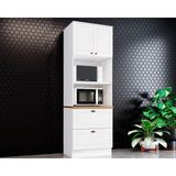 Torre Quente De Cozinha Paneleiro Americana 2 Forno C/2 Gavetas E 2 Portas 71x54x220cm Branco/nature - Henn