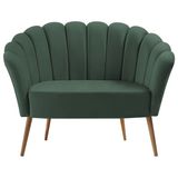 Sofa Namoradeira 2 Lug 135 Cm Pes Tauari 7050 Veludo Verde Dmobiliario