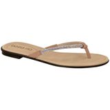 Tamanco Rasteira Feminina Strass Tiras Brilhantes Beira Rio 8434.305.26890 - Nude - 38