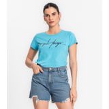T-shirt Feminina Meia Malha Select Azul M