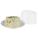 Porta Queijo Em Inox Com Tampa Em Acrílico 21x21 Cm - Mimo Style - An863