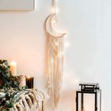 Parede Pendurada, Apanhador De Sonhos Da Lua Com Luz Led, Apanhador De Sonhos Tecidos Artesanais, Apanhador De Sonhos Boho, Decoração De Cas
