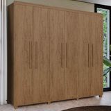 Guarda Roupa 6 Portas 4 Gavetas Casal 100% Mdf Castanho Blor Shop Jm