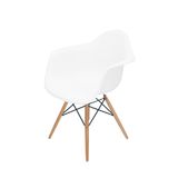 Cadeira Eiffel Eames Daw Branco c/Braço Base Madeira