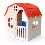 Casinha Portátil Kids Playhouse Cosco Bege E Vermelha