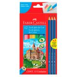 Kit Escolar Lápis de Cor Ecolápis 12 Cores + 3 Lápis Grafite Faber Castell