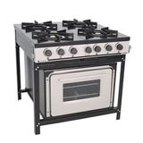 Fogão industrial br4bf 4 bocas com forno linha bravo - venâncio