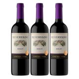 Kit Vinho Chileno Reservado Merlot - 3 Garrafas