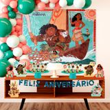 Kit Festa Fácil Moana Disney Aniversário Criança Infantil