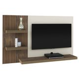 Painel para TV de até 42'' Polegadas Chess- Artely - Pinho ripado / Off white
