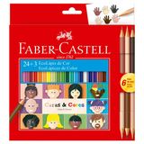 Lápis de Cor EcoLápis Caras e Cores 24 Cores + 6 Tons de Pele Faber Castell