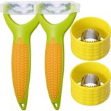4 Pcs Corn Peeler Corn Stripper Knife Removedor De Espiga De Milho Zíper De Milho Com Alça Ergonômica Antiderrapante E Lâmina Afiada Bom