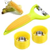 3 Peças De Aço Inoxidável Espiga Descascador De Milho Descascador De Milho Cortador De Grãos Faca De Descascar Milho Com Capa Protetora Para