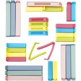 30 Pcs Plásticos Para Pacotes Alimentares Clipes De Saco De Vedação De Design Curvo Para Alimentos Cozinha E Casa (4.3in X10 2.1in X20)