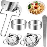 6 Pcs Dumplings Maker 9.5/7.5 Cm Dumpling Moldes Empanadas Press Mold Inoxidável Aço Desova Desova De Pele Fabricante Ravioli Pierogi Fabric