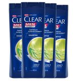 Kit Shampoo Clear Men Anticaspa Controle E Alívio Da Coceira 400ml - 4 Unidades