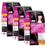 Kit 3  Tinturas Casting Creme Gloss Ameixa 316