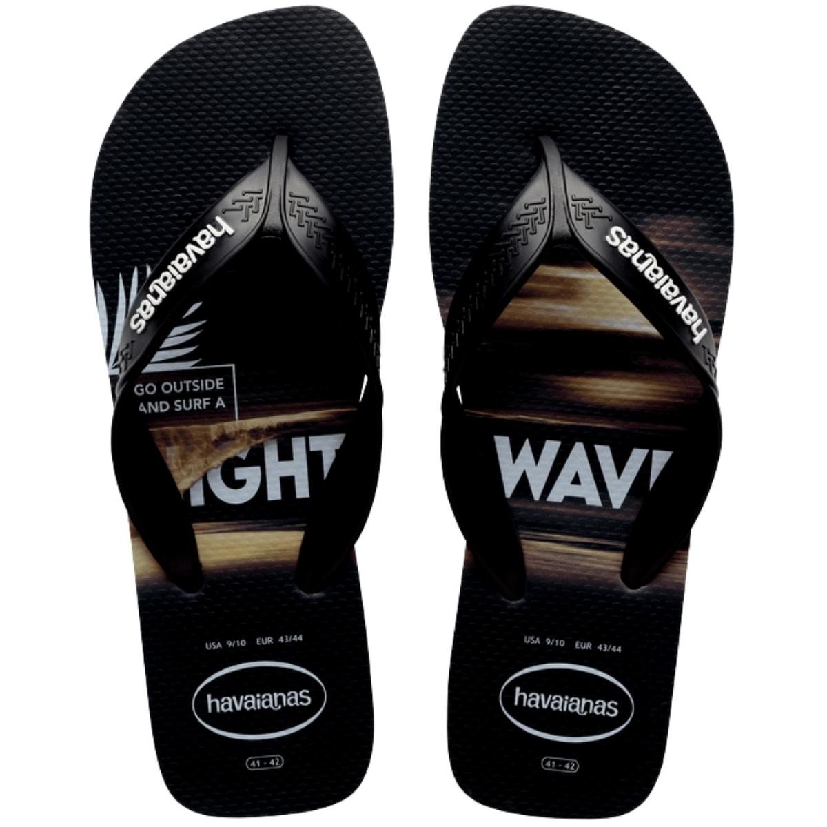 Chinelo Feminino De Dedo Casual Havaianas Surf Fc 4000047 - Preto/branco - 35