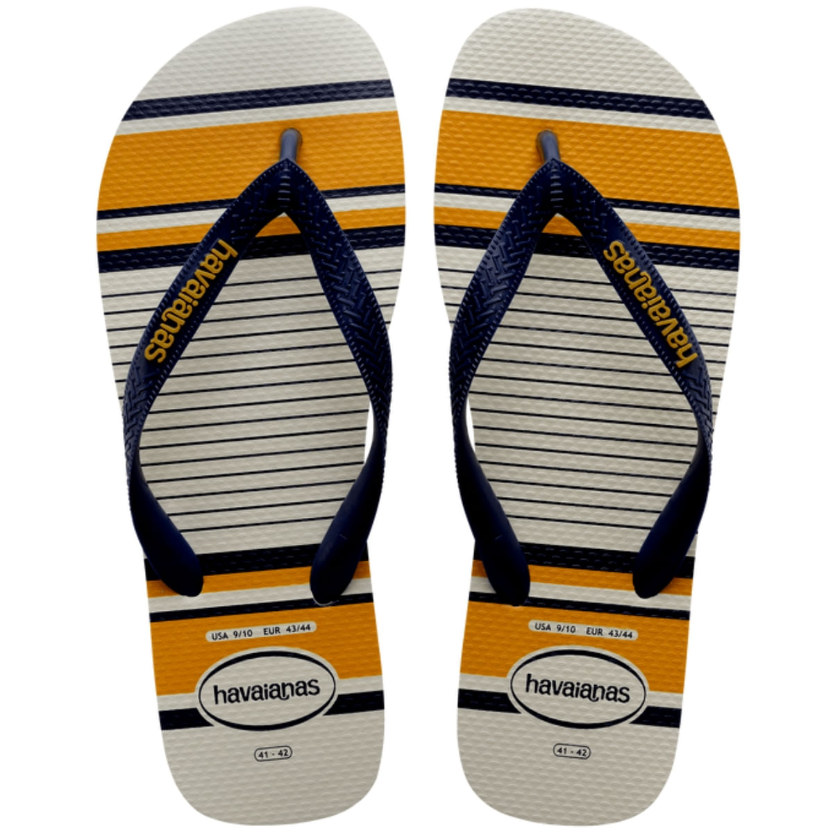 Chinelo Masculino De Dedo Casual Havaianas Top Nautical 4137126 - Marinho/branco - 43