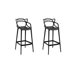 Conjunto C/2 Banqueta Allegra Alta Master Preta Cozinha Americana Balcão Polipropileno
