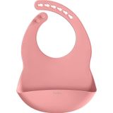 Babador De Silicone Bebê Impermeável Blw Com Bolso Cata Migalhas Infantil Rosa Buba