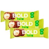 Kit 3 Barra De Proteína Bold Thin Sabor Bombom De Coco 13g De Proteína Zero Açúcar Com 40g