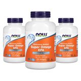 Super Ômega Now Foods Epa 1200mg 360/240 Óleo De Peixe Epa 120 Softgels 3un