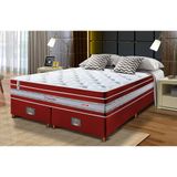 Conjunto Cama Box King de Molas Ensacadas Cama inBox Select Euro Soft 193x203x71 Vermelho