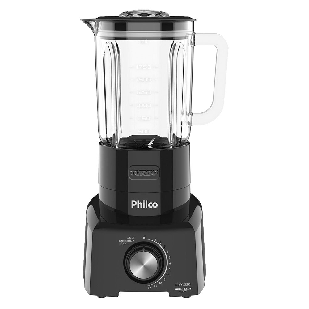 Liquidificador Philco Plq1350, Copo De Vidro, 12 Velocidades + Pulsar, 1200w, Preto