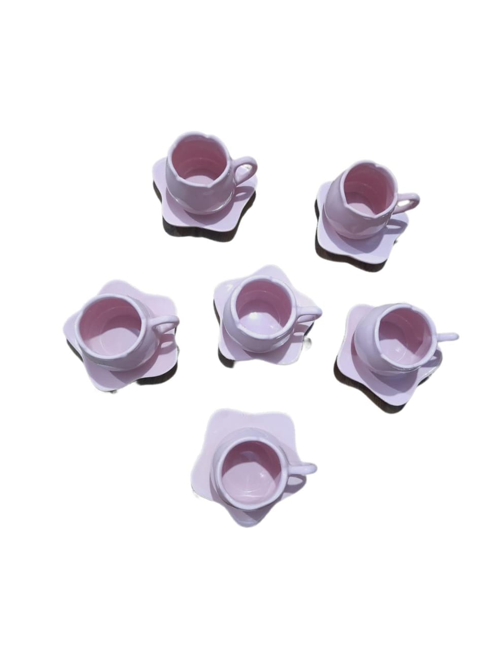 Xícara Tulipa Lisa C/ Pires Em Cerâmica Luxo Kit C/6pçs