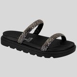 Sandália Feminina Rasteira Papete Tiras Brilhantes Vizzano 6459.128.27113 - Preto - 39